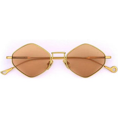 Eyepetizer DERBY C.4 Γυναικεία Γυαλιά Ηλίου Πολυγωνικά Μεταλλικά Χρυσά με Καφέ Φακό