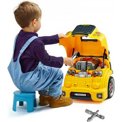 Vevor Mechanic Car Repair Κινητήρας με Εργαλεία Κίτρινος