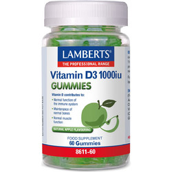 Lamberts Vitamin D3 Apple 1000iu 60 Ζελεδάκια