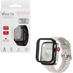 Volte-Tel Θήκη Σιλικόνης Tempered Glass για Huawei Watch Fit 3 43mm Μαύρη