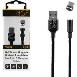 NSP Braided USB-A to USB-C 1.2m Black 5205308266560
