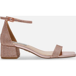Steve Madden 'Gena-R Γυναικεία Πέδιλα Ροζ Χρυσά με Χοντρό Χαμηλό Τακούνι και Στρας SM1100358
