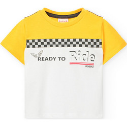 Boboli Παιδικό T-Shirt Κοντομάνικο Λευκό Κίτρινο 341064-1220
