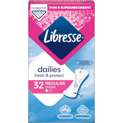 Libresse Dailies Fresh Regular Σερβιετάκια για Ελαφριά Ροή 1 Σταγόνες 32τμχ