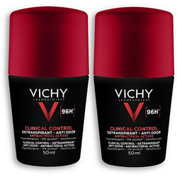 Vichy Clinical Control Ανδρικό Αποσμητικό Roll On 96h 2x50ml