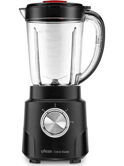 Ufesa Coral Μπλέντερ για Smoothie με Γυάλινη Κανάτα 1.5lt 600W Μαύρο