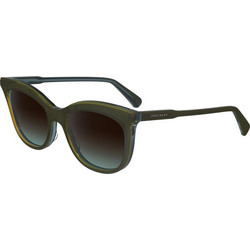 Longchamp LO738S 310 Γυναικεία Γυαλιά Ηλίου Στρογγυλά Κοκάλινα Πράσινα με Μαύρο Φακό