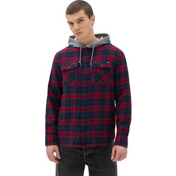 Vans Ανδρικό Πουκάμισο Βαμβακερό Καρό Μακρυμάνικο Κανονική Γραμμή Navy Μπλε Μπορντό VN0A4RZBKY9