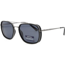 Invu IB12510 B Ανδρικά Γυαλιά Ηλίου Aviator Μεταλλικά Ασημί με Μαύρο Φακό