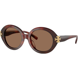 Tory Burch TB7210U-201173 Γυναικεία Γυαλιά Ηλίου Στρογγυλά Κοκάλινα Ταρταρούγα με Καφέ Φακό
