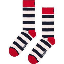 Happy Socks Βαμβακερές Γυναικείες Κάλτσες Navy Μπλε Λευκές STR01-6650