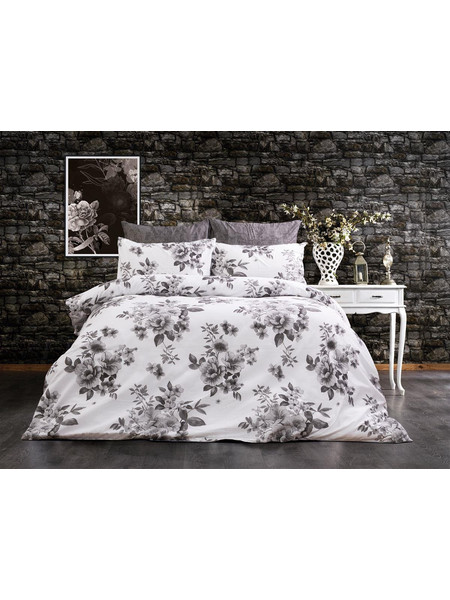 Dimcol Σετ Σεντόνια Μονά 160x240 Βερονίκη 487 White Grey