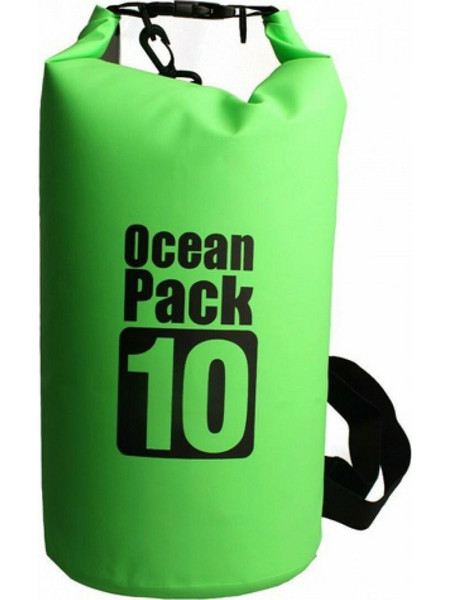 Ocean Pack 32503061 Στεγανός Σάκος Ώμου 10lt Πράσινος