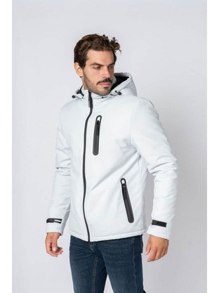 Frank Tailor Ανδρικό Μπουφάν Χειμωνιάτικο Puffer Λευκό Z620