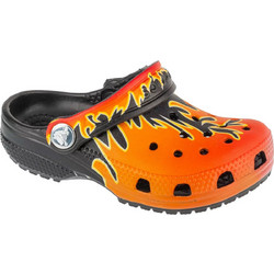 Crocs Flame Παιδικά Παπούτσια Θαλάσσης για Αγόρι Ανατομικά Πορτοκαλί Μαύρα 211214-0C4