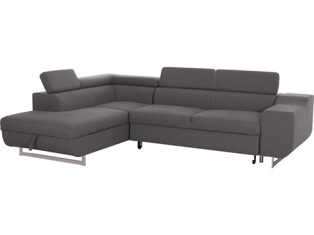 HomeMarkt Encore Γωνιακός Καναπές Κρεβάτι Δεξιά Γωνία με Αποθηκευτικό Χώρο Γκρι 285x205x90cm HM3301.01L