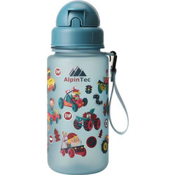 Alpintec Cars Παιδικό Παγούρι Πλαστικό BPA Free με Καλαμάκι Πετρόλ 400ml