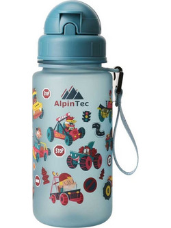 Alpintec Cars Παιδικό Παγούρι Πλαστικό BPA Free με Καλαμάκι Πετρόλ 400ml