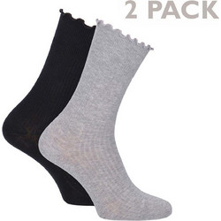 Tamaris Γυναικείες Κάλτσες Μαύρες Γκρι 2Pack 99631-1132