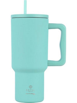 Estia Straw Tumbler XL Save The Aegean Bermuda Green 900ml