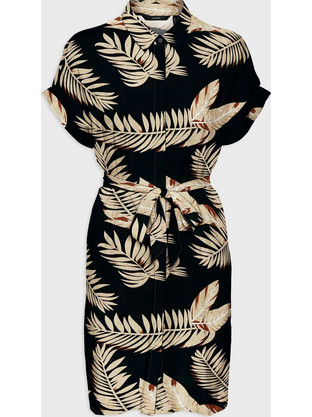 Vero Moda Mini Καλοκαιρινό Καθημερινό Φόρεμα Σεμιζιέ Μαύρο Μπεζ 10302043