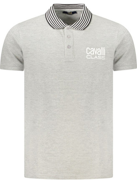 Cavalli Ανδρική Μπλούζα Polo Κοντομάνικη Γκρι TXT64E-KB002-05001