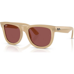Ray-Ban RB0502S 6780/69 Ανδρικά Γυαλιά Ηλίου Τετράγωνα Κοκάλινα Λευκά με Ροζ Φακό