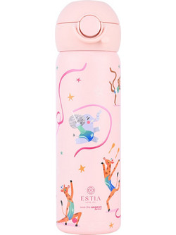 Estia Wonder Bottle Save Τhe Aegean Wild Stunts Παιδικό Παγούρι Θερμός Ανοξείδωτο με Καλαμάκι Ροζ 500ml