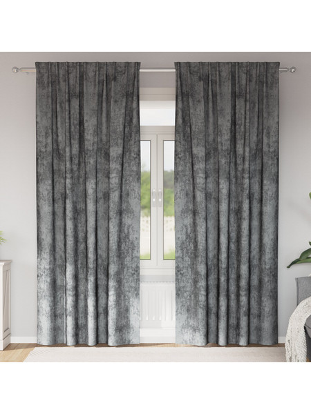 vidaXL Σετ Κουρτίνες Παραθύρου Βελουτέ με Σιρίτι 140x245 2τμχ 4107691 Γκρι