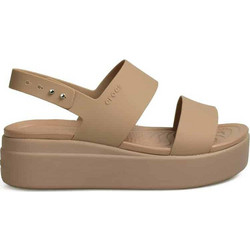 Crocs Brooklyn Low Wedge Ανατομικές Καλοκαιρινές Γυναικείες Πλατφόρμες Χαμηλές Μπεζ 206453-2EL