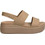 Crocs Brooklyn Low Wedge Ανατομικές Καλοκαιρινές Γυναικείες Πλατφόρμες Χαμηλές Μπεζ 206453-2EL