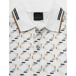 Bugatti Print Ανδρική Μπλούζα Polo Κοντομάνικη Λευκή 8150-75032C-10