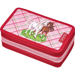 Herlitz Horses Κασετίνα Γεμάτη με 3 Θήκες Κόκκινη 50008520