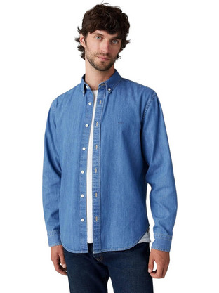 Levi's Ανδρικό Πουκάμισο Βαμβακερό Μακρυμάνικο Κανονική Γραμμή Overshirt Μπλε A7210-0025
