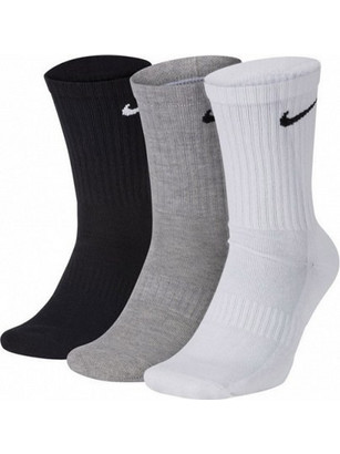 Nike Everyday Cushioned Ανδρικές Κάλτσες Ψηλές Μαύρες Γκρι Λευκές 3Pack SX7664-964