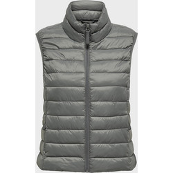 Only Αμάνικο Γυναικείο Μπουφάν Puffer Μακρύ Γκρι 15351970