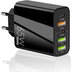 Techsuit CHC2 Φορτιστής χωρίς Καλώδιο με 3 Θύρες USB-A & 2 Θύρες USB-C 65W Quick Charge 3.0 & Power Delivery Black