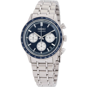 Seiko Ανδρικό Ρολόι Χρονογράφος με Ασημί Μεταλλικό Μπρασελέ SSB477P1