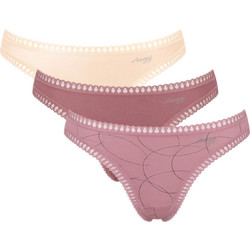 Sloggi Go Crush Βαμβακερά Γυναικεία String με Δαντέλα 3Pack 10219704-V002