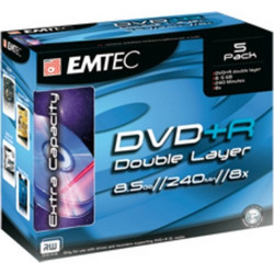 Emtec 008371025 Εγγράψιμα DVD+R 8x Dual Layer 8.5GB 5τμχ