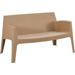 HomeMarkt Sleek Διθέσιος Καναπές Εξωτερικού Χώρου Πολυπροπυλενίου Εκρού 118x48.5x73cm HM6366.03