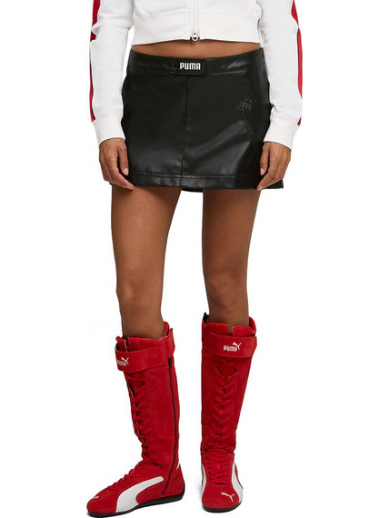 Puma Μίνι Φούστα Δερματίνη Μαύρη 632125-01