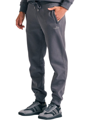 Funky Buddha Ανδρικό Παντελόνι Φόρμας Fleece με Λάστιχο Ανθρακί FBM012-050-02