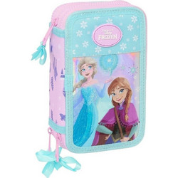Safta Frozen Κασετίνα Γεμάτη με 3 Θήκες Τιρκουάζ Ροζ 412473857