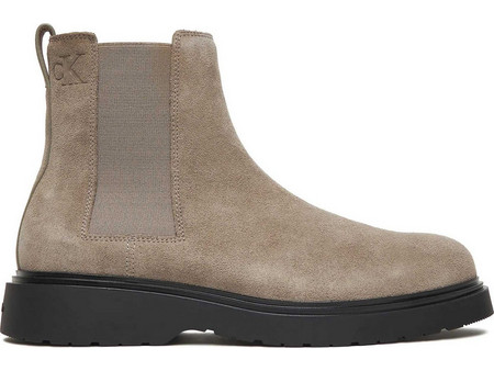Calvin Klein Ανδρικά Chelsea Μποτάκια Δερμάτινα Μπεζ YM0YM01372-PDG