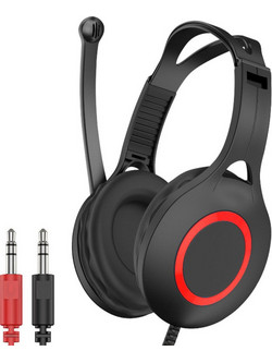 Leewello EJ-032 Gaming Headset Over Ear Black Red