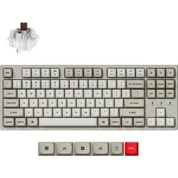 Keychron C1 Pro 8K QMK Μηχανικό Gaming Πληκτρολόγιο TenKeyLess με Keychron Super Brown Διακόπτες RGB Grey