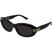 Balenciaga BB0431S 001 Γυναικεία Γυαλιά Ηλίου Οβάλ Κοκάλινα Μαύρα με Μαύρο Φακό