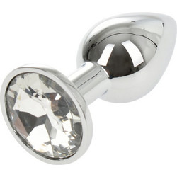 Kinksters Stainless Steel Small Πρωκτική Σφήνα Diamond Plug 7cm Ασημί Διαφανής