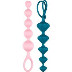 Satisfyer Coloured Σετ Πρωκτικές Σφήνες 20.5cm Πράσινες Ροζ 2τμχ
